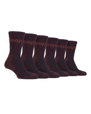 6 Pairs Mens Luxury Cushioned Cotton Hiking Socks