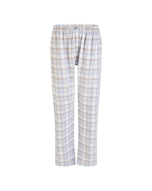 By Louise Dames pyjamabroek flanel geruit blauw/wit