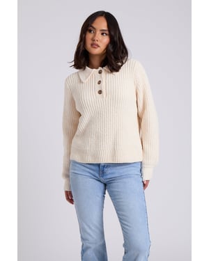 Cream Chenille Button Front Jumper