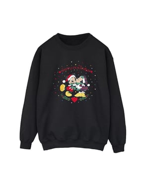 Disney Dames/Dames Mickey Mouse Mickey Minnie Kerstmis Sweatshirt (Zwart)