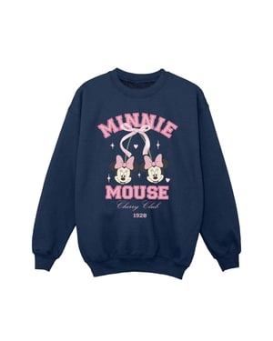 Disney Meisjes Cherry Club Minnie Mouse Sweatshirt (Marineblauw)