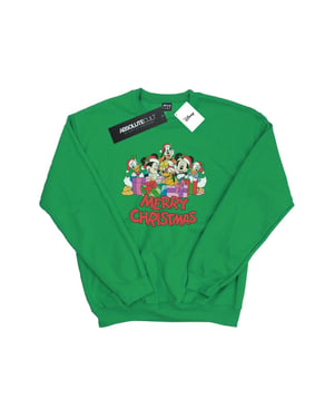 Disney Mens Musse Pigg och vänner jul sweatshirt (Irländsk grön)