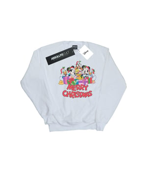 Disney Mens Musse Pigg och vänner jul sweatshirt (Vit)