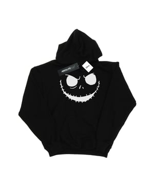 Disney Mens Nightmare Before Christmas Jack´s Face Bold Hoodie (Svart)