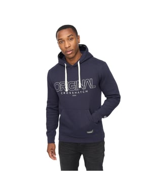 Crosshatch Heren Carrimoore Hoodie (Marineblauw)