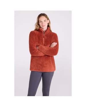Mountain Warehouse Dam/Tjej Teddy Fleece Quarter Zip Fleecetröja (Bränd orange)