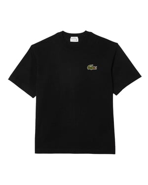 Lacoste Heren Zwaar Katoen Oversized T-shirt (Zwart)