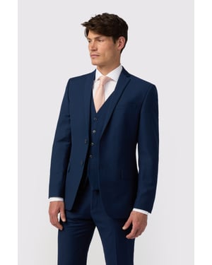 Slim Fit Sapphire Blue Twill Jacket