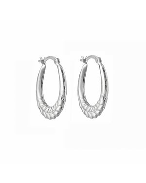Sterling Silver Plaited Rope Hoops