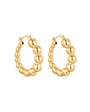 18ct Gold Plated Ball Creole Hoops