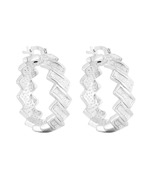 Sterling Silver Glitter Hoops