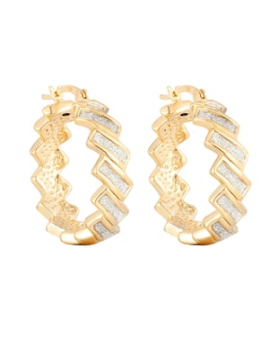 18ct Gold Plate Glitter Hoops