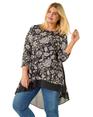 Curve Floral High Low Top