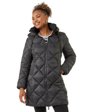 Diamond Quilt Padded Coat