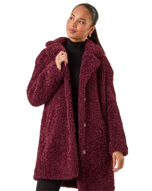 Petite Teddy Longline Coat