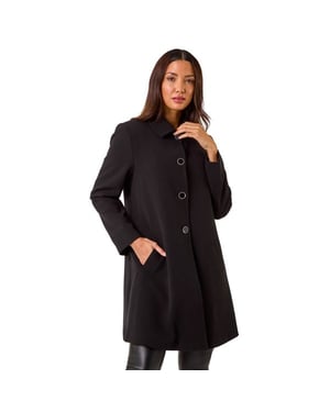 Buttoned Swing Coat