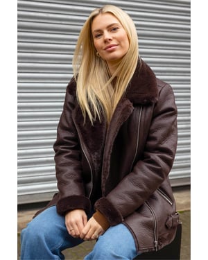 Faux Fur Aviator Jacket