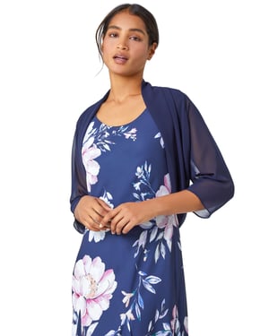 Ruched Hem Chiffon Bolero