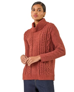 Chenille Roll Neck Knit jumper