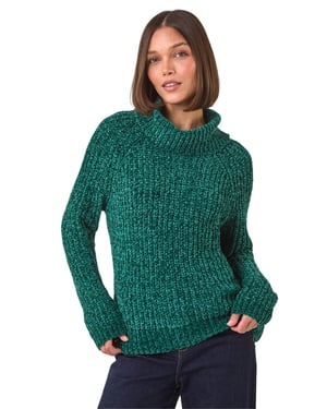 Cowl Neck Chenille Knit Jumper