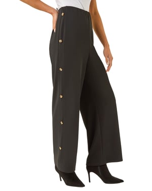Petite Button Detail Stretch Trouser