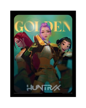 K-Pop Demon Hunters Golden Framed Poster (Multicoloured)