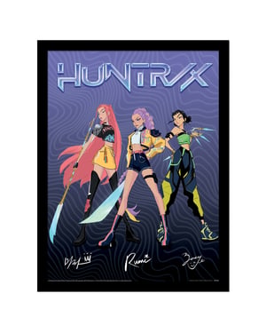 K-Pop Demon Hunters Huntrix Signature Framed Poster (Multicoloured)
