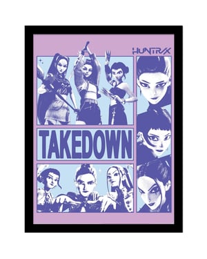 K-Pop Demon Hunters Takedown Framed Poster (Blue)