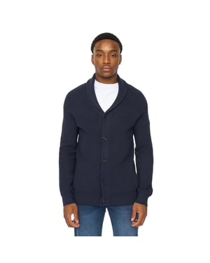 Duck and Cover Mens Venosa Shawl Collar Cardigan (Navy)