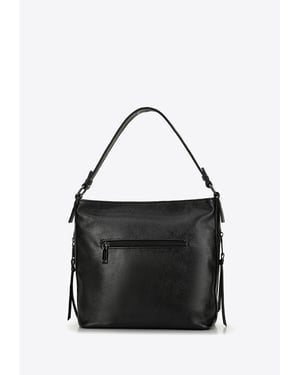 Wittchen Dames handtas, eco-leren tas, glanzend zwart