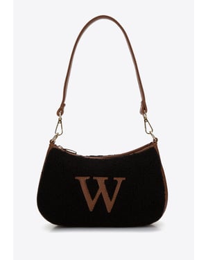 Wittchen Dames Baguette Handtas met Kunstbont Klein Zwart en Bruin Kunstleer