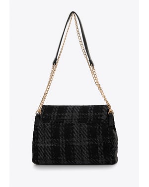 Wittchen Dames Bouclé Messenger Bag, Zwart, Polyester