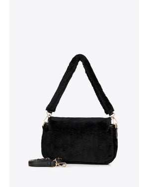 Wittchen Dames Messenger Bag met Bontrand, Zwart Polyester
