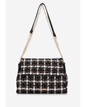 Wittchen Dames Bouclé Messenger Bag in Zwart en Wit Polyester