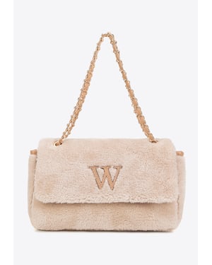Wittchen Dames Crossbody Tas met Bont, Crème