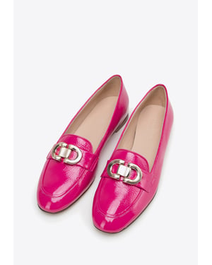 Wittchen Dames mocassins van lakleer met decoratieve gesp, roze