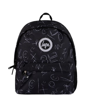 Hype Crayon Doodle Kids Black Backpack
