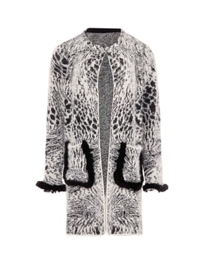 Faina Vest Dames wol wit zwart