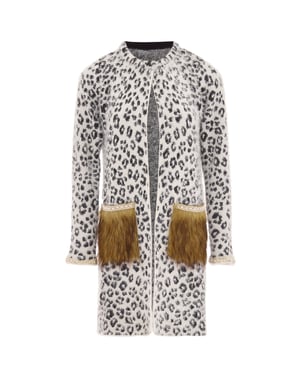 Faina Vest Dames wol wit zwart