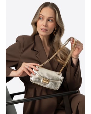 Wittchen dames mini crossbody tas in glanzend goud eco-leer