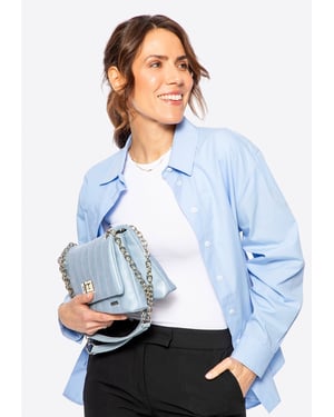 Wittchen Dames eco-leren schoudertas, twee compartimenten, klein, blauw
