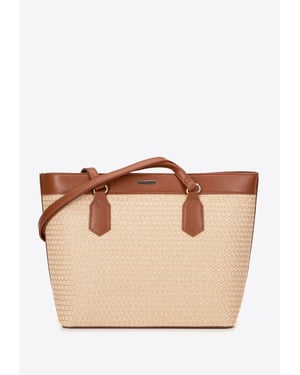 Wittchen Dames Shopper Bag in eco-leer en gevlochten beige en bruin beige en