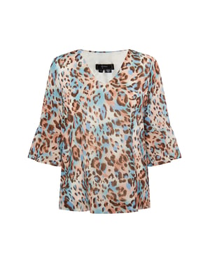 Faina Blouse shirt Dames Beige Veelkleurig