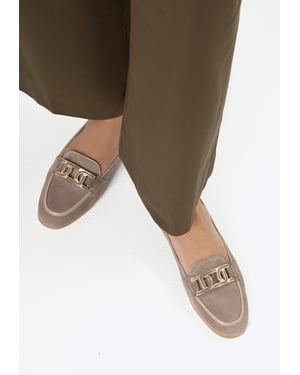 Wittchen Dames Leren Platte Loafers Beige Natuurlijk Leer