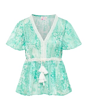 IZIA Blouse Dames Groen Wit