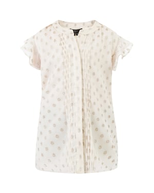 Faina Blouse Meisje Gebroken wit met gouden stippen