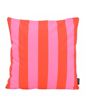 Gek op kussens! Sierkussen streep rood/roze | 45 x 45 cm | katoen/polyester