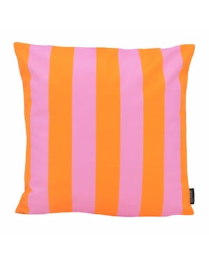 Gek op kussens! Streep oranje/roze | 45 x 45 cm | kussenhoes | katoen/polyester