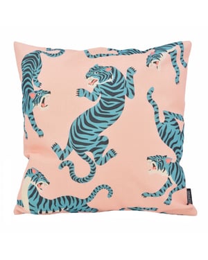 Gek op kussens! Sierkussen blue tiger | 45 x 45 cm | katoen/linnen