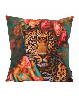Gek op kussens! Sierkussen flower leopard #1 | 45 x 45 cm | katoen/polyester